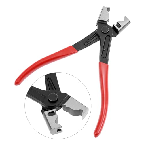 QWORK Electrical Disconnect Pliers Set - 8" Fuel Line Petrol Clip, Automotive Tools Electrical Connector Tool & Safety Wire Pliers, for Push Tab Style Plugs