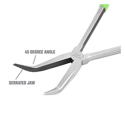 OEMTOOLS 22622 Angled Needle Nose Pliers 45°, Long Needle Nose Pliers, Rust Resistant, Heat-Treated Steel Construction, Automotive, Construction, and Jewelry Making Tools - style: 11 inch 45 degree long nose pliers