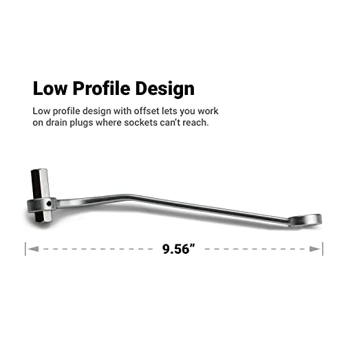 Capri Tools Oil Drain Plug Wrench, Compatible with BMW and Mercedes-Benz, 17 mm and 14 mm Sockets