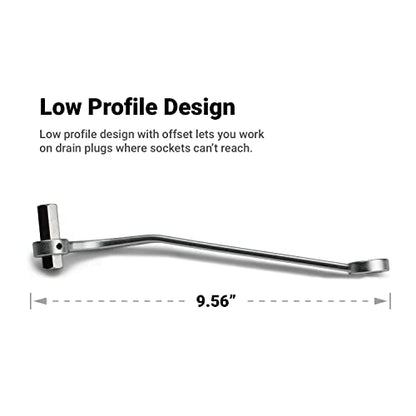Capri Tools Oil Drain Plug Wrench, Compatible with BMW and Mercedes-Benz, 17 mm and 14 mm Sockets