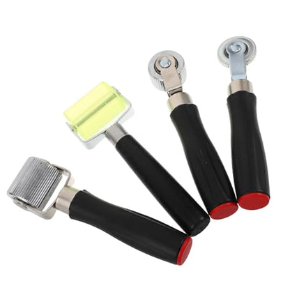 PRETYZOOM 4pcs Tire Patch Roller Tool for Car Audio and Emergency Roadside Repairs, Noise Dampener Ergonomic Grip Design, Plastic Metal Rubber Material, Tight Bond Car Repair Equipment