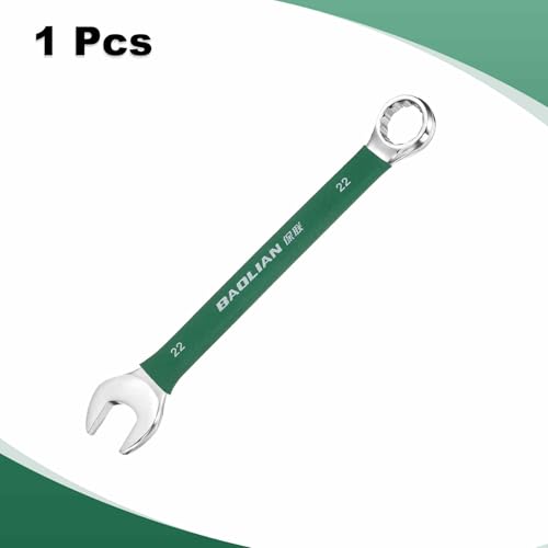 HARFINGTON 22mm Metric Combination Wrench 10 Degree Offset 12 Point Cr-V Steel Single Open End Spanner Wrenches for Automotive Repair Furniture Assembly - size: 22mm