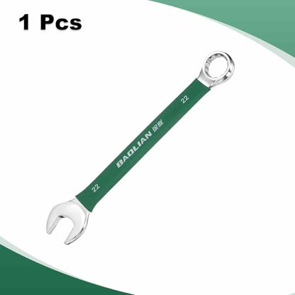 HARFINGTON 22mm Metric Combination Wrench 10 Degree Offset 12 Point Cr-V Steel Single Open End Spanner Wrenches for Automotive Repair Furniture Assembly - size: 22mm