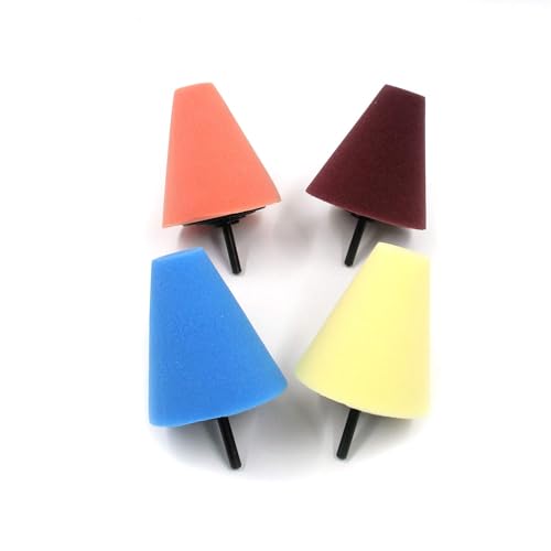 4PCS Cone Buffing Polishing Pads Kit,Drill-Attachable Wheel Polish Sponge,Premium Automotive Polishing Cone for Car Wheels, Hubs & Rims, Scratch-Free Buffing Tool