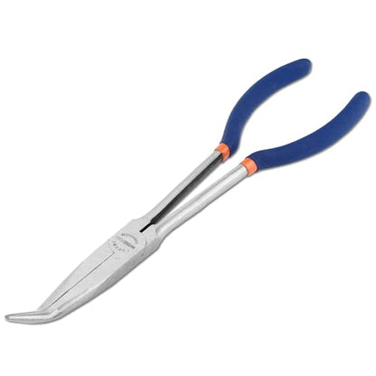 11'' Extra Long Needle Nose Pliers for Narrow and Limited Spaces | 45-Degree Angled Nose, Long Reach Design, CRV Steel, Comfortable Grip, for Mechanics, Electricians, DIYers and Homeowners - style: 11'' 45 Degree Angle
