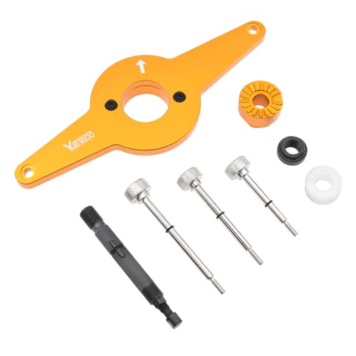 8pcs Vibration Damper Holding Tool Crankshaft Pulley Removal Shock Absorber, Compatible with Audi, Seat, Skoda, VW 1.8/2.0 4V TFSI EA888 Gen 1/2/3, Replace T10531, With Carrying Case & Glove