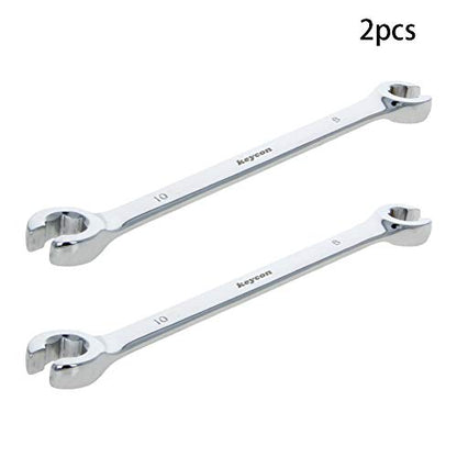 Utoolmart 2Pcs Flare Nut Wrench, 8mm x 10mm Metric Double Open End Wrench - color: 2pcs, size: 8x10mm