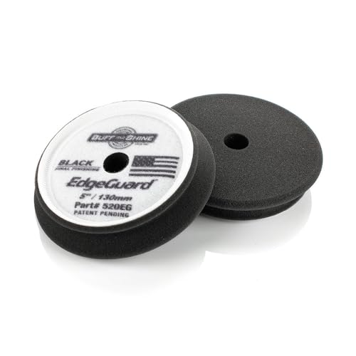 Buff and Shine - EdgeGuard Foam Buffing Pads - Black - 5" Finishing Pad - Pack of 2 - color: Black, size: 5" (2 Pack)