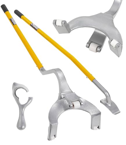 Tire Mount Demount Tool Kit, 22.5" to 24.5" Semi Tire Changer Tool w/Bead Holder, Tubeless Truck Tire Bead Breaker Manual Tire Changing Tool for Car Repairing - color: Yellow