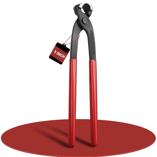 9 Inch Ear Clamp Pliers, Pinch Clamp Tool with Carbon Steel, Crimp Pliers for Automotive, Home Appliance Line, Plumbing and Industrial Use - size: 228.6 mm, style: Plier