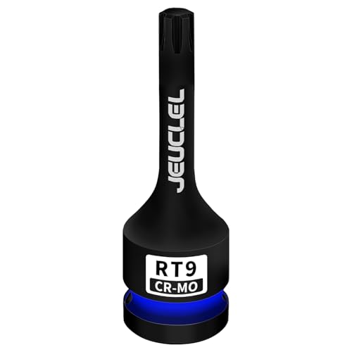 RT9 Spline Bit Socket, 1/2" Drive Spline Hex 6 Point Impact Socket | 3-Inch, Cr-Mo Steel, Lengthen Screwdriver Adapter for Electric Ratchet Wrenches, Fastening Screws, Socket Wrench, Head Drill - size: RT9