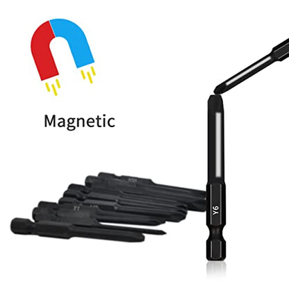 TriWing Bit Set (10 Pack - 2.3" Long Magnetic Heads) in The Following Tri Wing Bits Screwdriver Sizes: Y000, Y00, Y0, Y1, Y2, Y2.5, Y3, Y4, Y5, and Y6 - style: Triwing