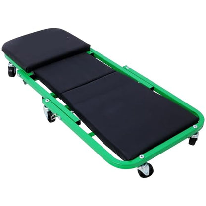 Under Car Roller Creeper Mechanic Creeper, 36" Z Seat, 300 lbs Capacity, Low Profile with 6 pcs Wheels in Garage Mechanic(Green Steel) - color: Green Steel