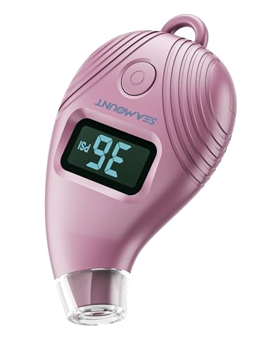 Talking Tire Pressure Gauge - Digital Air Gauge with Voice Broadcast | Audible PSI Readings & LED Light | 150 PSI for Car, Truck, Bicycle, Motorcycle | Portable Backlit LCD Keychain (Pink)
