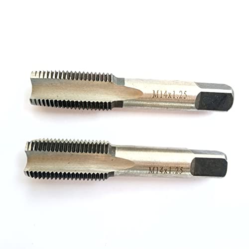 AtticZone M14 x 1.25 Metric Hand Thread Tap, Right Hand, Alloy Tool Steel, 1 Taper Tap, 1 Plug Tap for Metal Working DIY Industrial - size: M14x1.25