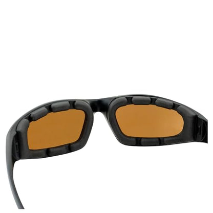 MF MotoFrames Payback Padded Motorcycle Sunglasses Black Frames - color: Black Frame/Driving Mirror Lens