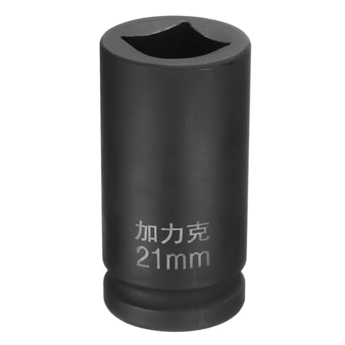 HARFINGTON 4 Point Square Socket 3/4" Drive by 21mm Metric Square Impact Socket 40CR Blackening Standard Wheel Sockets Pneumatic Socket Tool for Auto Repair Mechanical Maintenance Home Use - size: 21mm