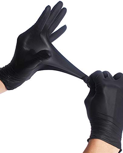 Nitrile Gloves, Powder-Free, Black, Extra Small, 100 Count, Dark - size: Medium (Pack of 100)