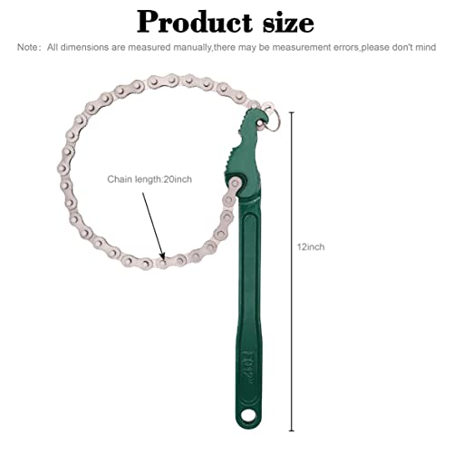 Jeemiter Heavy Duty Ratcheting Chain Wrench, 12 Inches Automotive Oil Fuel Filter Chain Wrench fits 1.5" to 6" Diameter Pliers Adjustable Removal Remover Tool - size: 12 Inch