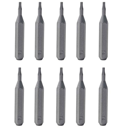 10Pcs Torx Head Screwdriver Bit Set, S2 Steel Magnetic Star Bits, 5/32" Hex Shank, Tamper Resistant, Impact Grade for Drill, Power Driver, Electronics, Home & Automotive Repair(T4) - size: T4