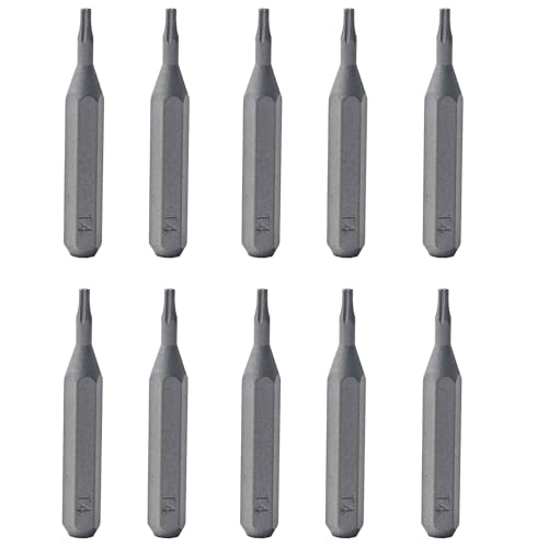 10Pcs Torx Head Screwdriver Bit Set, S2 Steel Magnetic Star Bits, 5/32" Hex Shank, Tamper Resistant, Impact Grade for Drill, Power Driver, Electronics, Home & Automotive Repair(T4) - size: T4