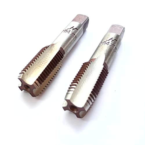 AtticZone M14 x 1.5 Metric Hand Thread Tap, Right Hand, Alloy Tool Steel, 1 Taper Tap, 1 Plug Tap for Metal Working DIY Industrial - size: M14x1.5
