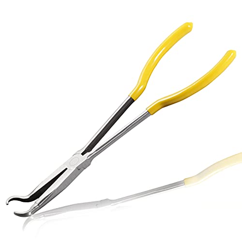11-Inch Long Reach Hose Grip Pliers With Serrated Ring Nose for Spark Plug Removal, O-Shape Tip for Hard to Reach Narrow Spaces & Limited Clearance Areas - style: Hose grip pliers