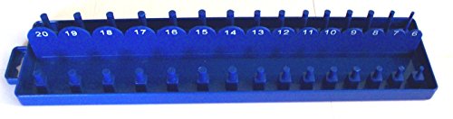168pc Socket Holder Tool Tray Socket Tray Rack Rail Holders Black/Blue Deep Shallow