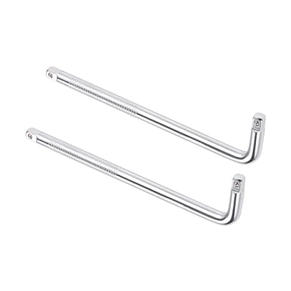2pcs Breaker Bar - [1/4 Inch Drive] L Shape Socket Wrench Extension for Car Mechanical Equipment Repair Use, CR-V Steel