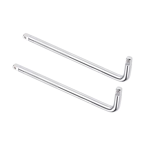 2pcs Breaker Bar - [1/4 Inch Drive] L Shape Socket Wrench Extension for Car Mechanical Equipment Repair Use, CR-V Steel