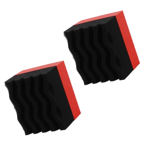 Car Tire Dressing Applicator Pad, Soft Sponge Tire Shine Applicator, Reusable Washable Wax Sponge, Anti-Spill Corrugated Surface Tire Care Cleaning Pad for Auto Detailing (RedBlack) - color: Redblack