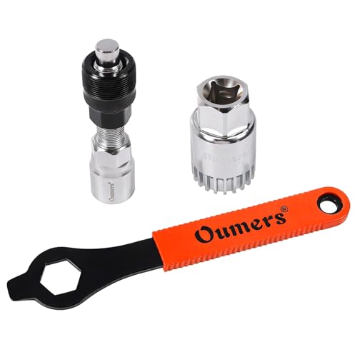 Oumers Bike Crank Extractor/Arm Remover and Bottom Bracket Remover with 16mm Spanner/Wrench. Professional Bicycle Repair Tool Kit - color: Orange