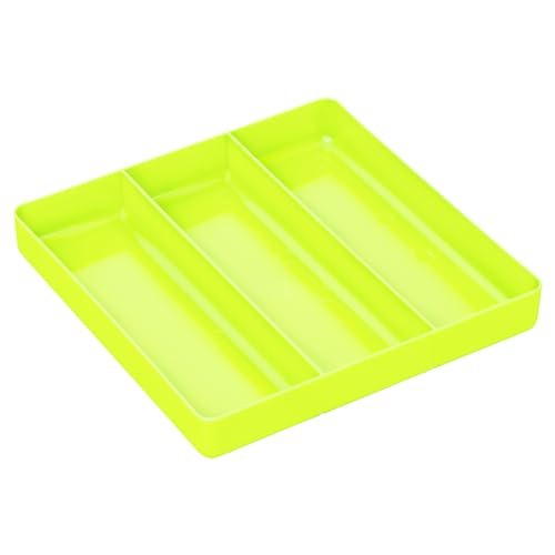 Ernst Manufacturing Toolbox Tray: Stackable Organizer Tray with 3 Compartments - Ideal for Trades, Mechanics, Electricians, Plumbers, Household Use, Hobbies - Heavy Duty - Made in the USA - color: Hi-Viz, size: 3-Compartments