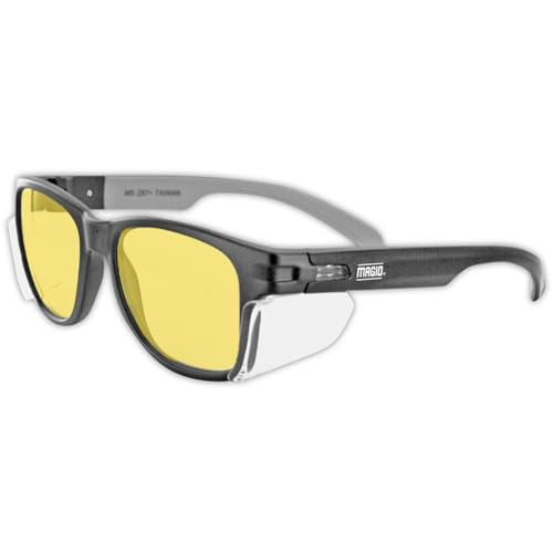 MAGID Gemstone Y50 Performance Anti-Fog Safety Glasses with Side Shields - color: Amber Lens | Black Frame, size: 1 Pair