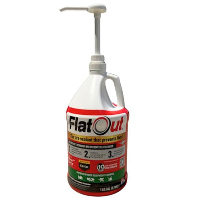 Flat Out Off Road Tire Sealant, Outdoor Power Equipment Formula with Valve Core Tool, Prevents Flat Tires, Fix a Flat Tire, Seals Leaks, Contains Kevlar, 1 Gallon - size: 1-Gallon (128 oz)