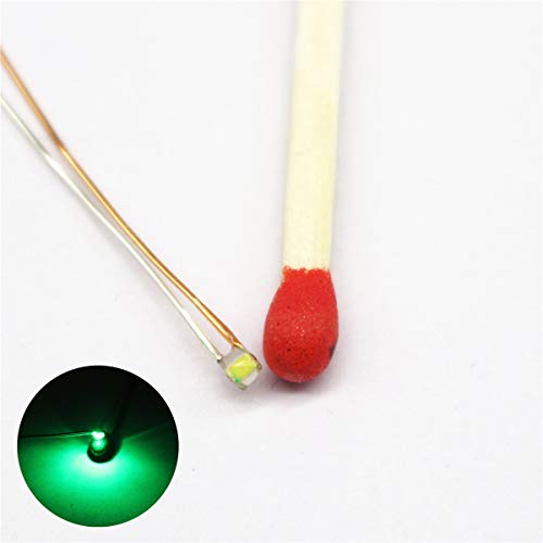 100pcs Pre-soldered Micro Litz Wired Leads Green SMD Led 0603 + Muti-Resistor New - color: (5)Green, size: 100pcs