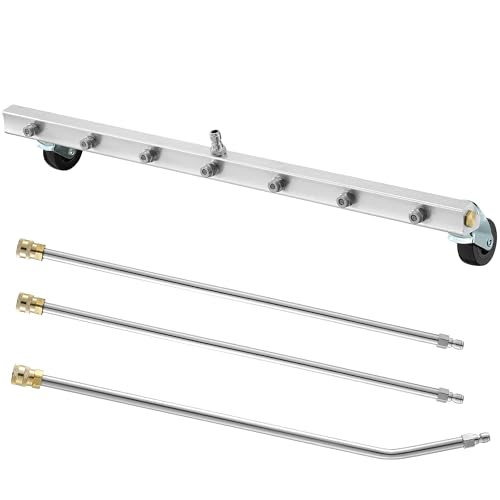 M MINGLE 24” Undercarriage Pressure Washer Attachment | Undercarriage Sprayer with 7 Nozzles, Under Car Washer with 3 Pieces Extension Wand, 4000 PSI - size: 24 Inch