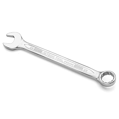 Jetech 28mm Combination Wrench - Industrial Grade, Chrome Vanadium Steel, Sand Blasted Finish, Precision-Machined 12-Point Opening, Off-Corners Design, 15-Degree Offset - size: 28mm