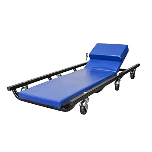 Big RED 40" Padded Rolling Garage/Shop Creeper with Adjustable Headrest and 6 Casters,Mechanic Cart, Blue TR6452 Torin - color: Blue