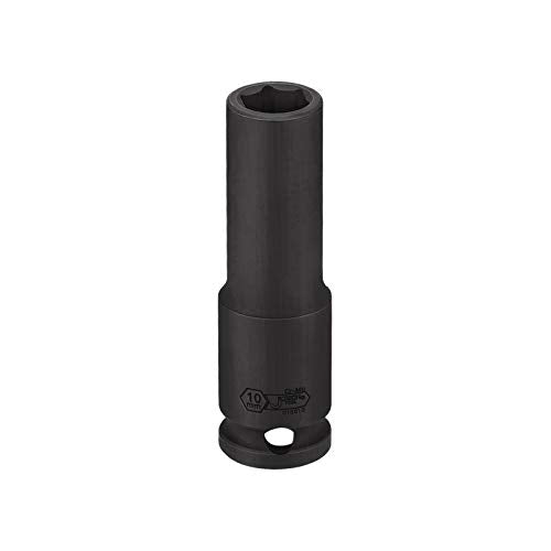 Jetech 3/8 Inch Drive 10mm Deep Impact Socket, Heat-Treated Chrome Molybdenum Alloy Steel, 6-Point Design, Metric, Anti-Rust Finish for Pneumatic & Electric Impact Wrench - size: 10mm