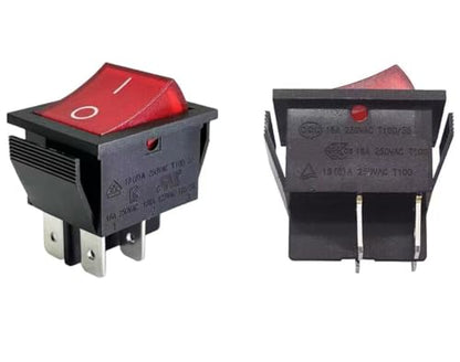 2 Pcs On/Off Switch Fits Batery Load Tester Compatible with Schum-acher BT-100 Compatible with Voltmeter no More Than 100Amp 4 Pin Rocker Switch with Red Light 16A 250VAC/125VAC