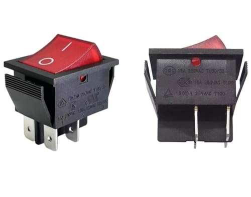 2 Pcs On/Off Switch Fits Batery Load Tester Compatible with Schum-acher BT-100 Compatible with Voltmeter no More Than 100Amp 4 Pin Rocker Switch with Red Light 16A 250VAC/125VAC