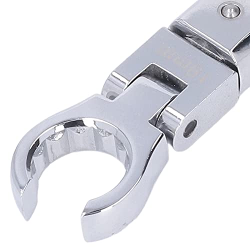 flexman 9Pcs Flex Head Flare Nut Wrench Set, 9~19mm Chrome Vanadium Steel 180 Degree Rotating Spanner with Handle, Flexible Head Torsion Wrench for Tight Spaces