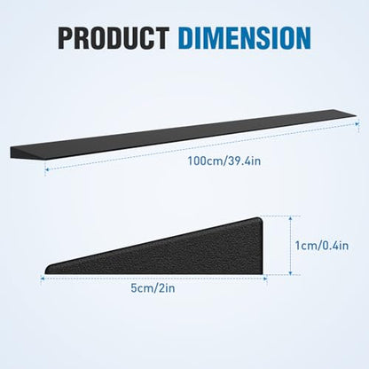 Nilight 0.4" Rise Threshold Ramp for Doorways, 39.4" Wide Low Profile Cuttable Rubber Wheelchair Access Door Ramp for Doorway, Curb, Home Steps, Bathroom - size: 0.4" Rise