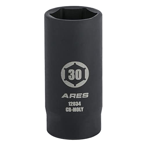 ARES 12034 30MM Axle Nut Socket, 6 Point Socket | Extra Deep 1/2-Inch Drive Impact Socket for Easy Removal of Axle Shaft Nuts - size: 30mm 6-Point