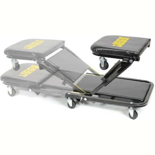 JEGS 2-in-1 Folding Creeper & Z-Seat | 2-in-1 Folding Creeper & Z-Seat for supporting the driver or passenger in the vehicle; steel construction