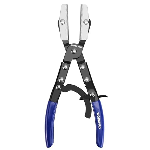WORKPRO 10" Ratcheting Hose Pinch Off Pliers, Locking Hose Pinch Pliers for Automotive Hose Lines, Radiator Lines, Fuel Lines, Coolant Lines - color: Blue