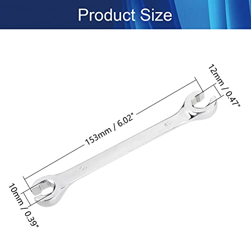 Double-ended Nut Wrench 10x12mm Flare Nut Wrench for Removing or Replacing Nuts on Fuel Brake or Air Conditioning Lines 1Pcs - size: 10x12mm 1pcs