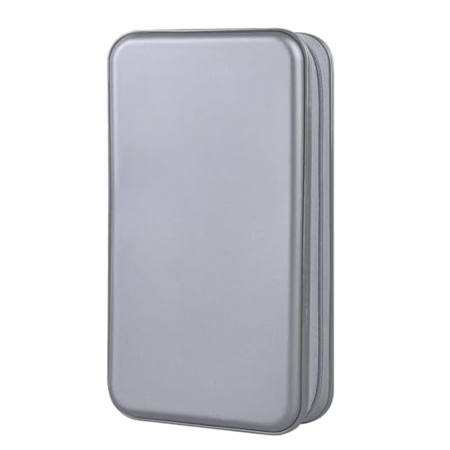 alavisxf xx CD Case, 96 Capacity Hard Plastic Organizer Wallet for Car | CD DVD Holder, Portable Hand Strap, Zipper Closure, Anti-Slip Scratch-Resistant Sleeves, Disc Storage, for Home Office Travel - color: Grey, size: 96 Capacity