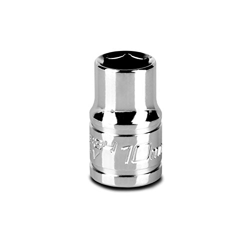 Capri Tools 10 mm Shallow Socket, 3/8-Inch Drive, 6-Point, Metric - size: 10 mm